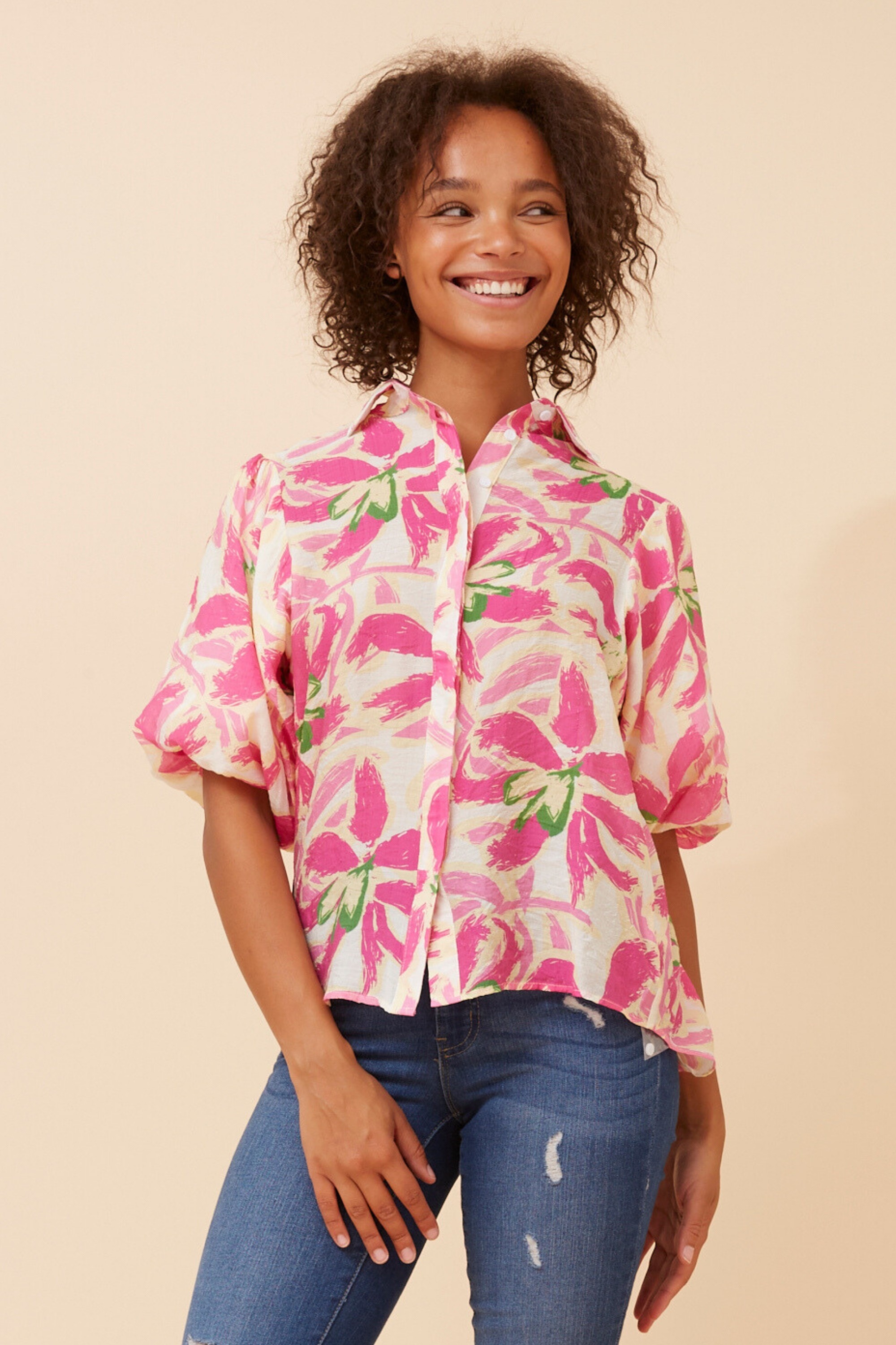WILKIE FLORAL PRINT BLOUSE