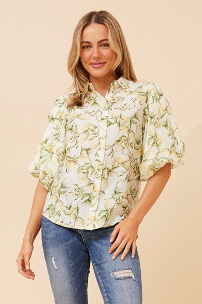 WILKIE LEMON PRINT TOP