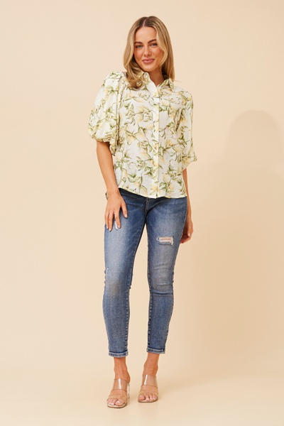 WILKIE LEMON PRINT TOP
