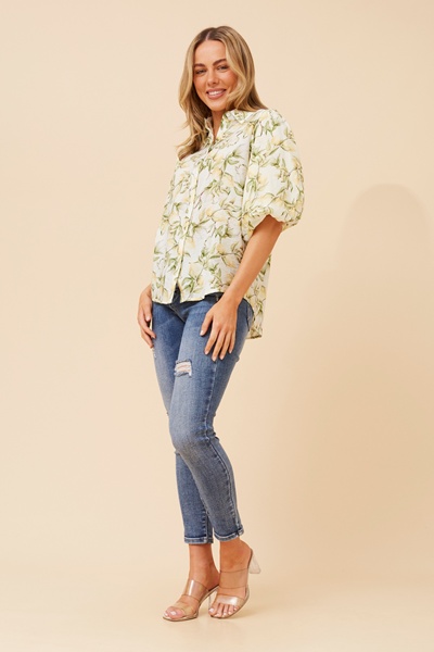 WILKIE LEMON PRINT TOP