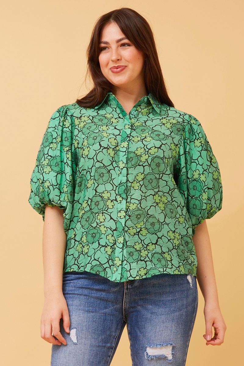 WILKIE PUFF SLEEVE FLORAL SHIRT