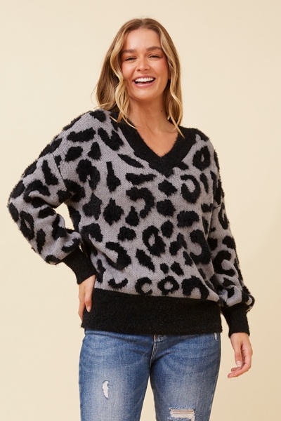 WINSLOW ANIMAL PRINT KNIT JUMPER