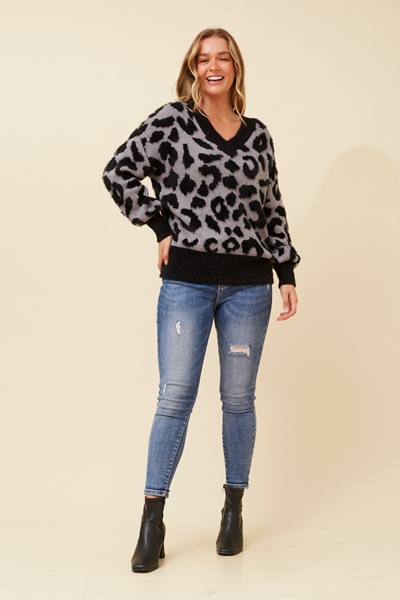 WINSLOW ANIMAL PRINT KNIT JUMPER