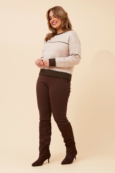 WRENN STRIPE PRINT KNIT PULLOVER