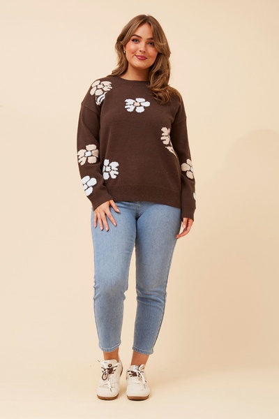 WYLMA FLORAL KNIT PULLOVER