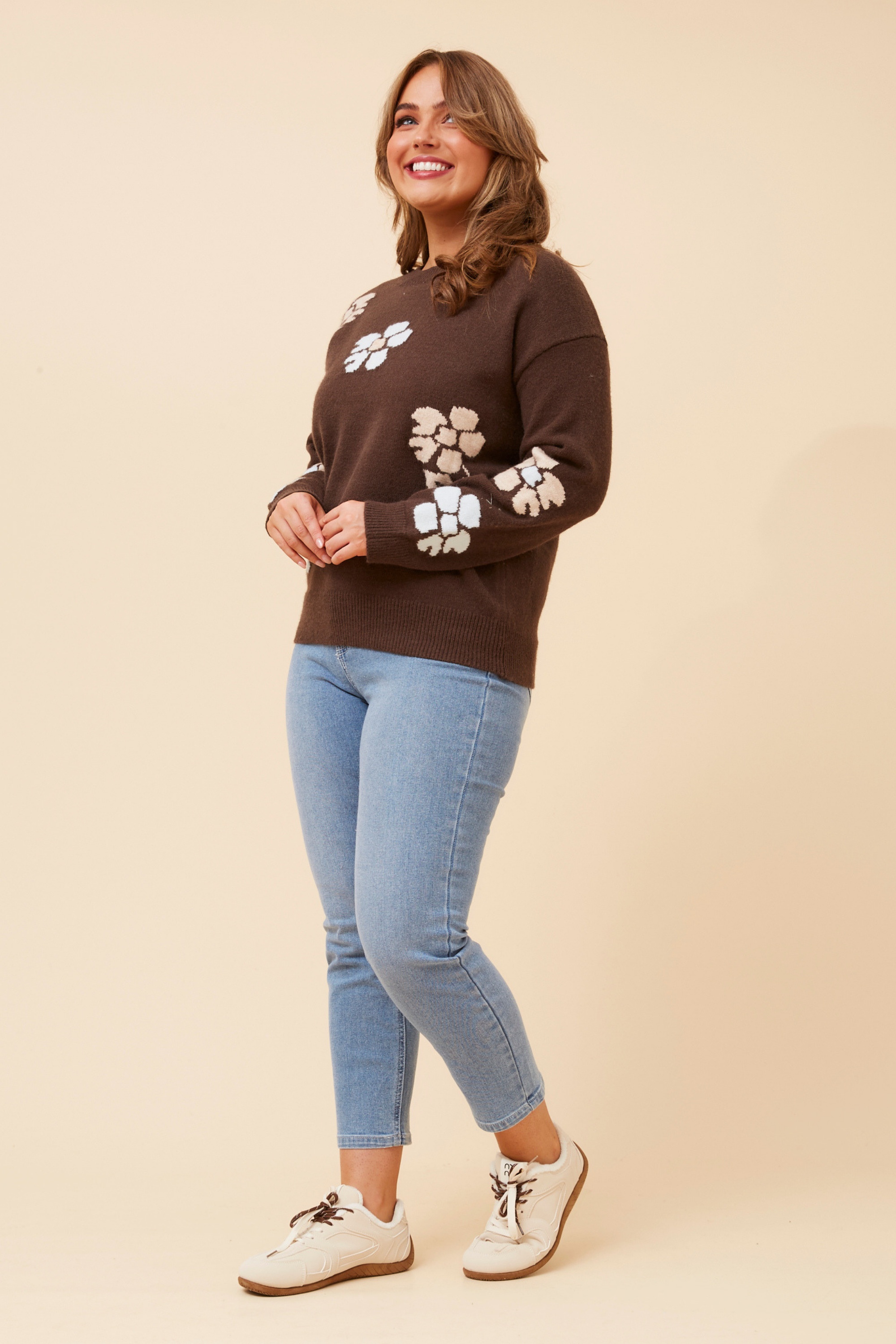 WYLMA FLORAL KNIT PULLOVER