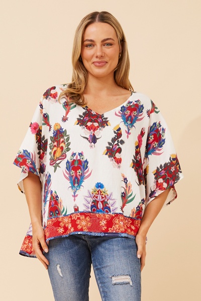 WYNTON BORDER PRINT TOP
