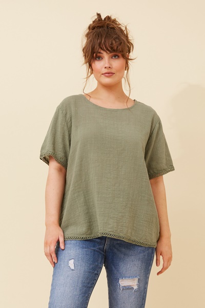 XANDER LACE TRIM TOP
