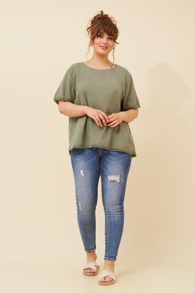 XANDER LACE TRIM TOP