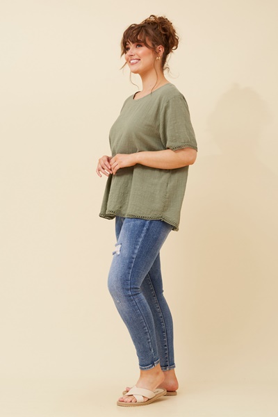 XANDER LACE TRIM TOP