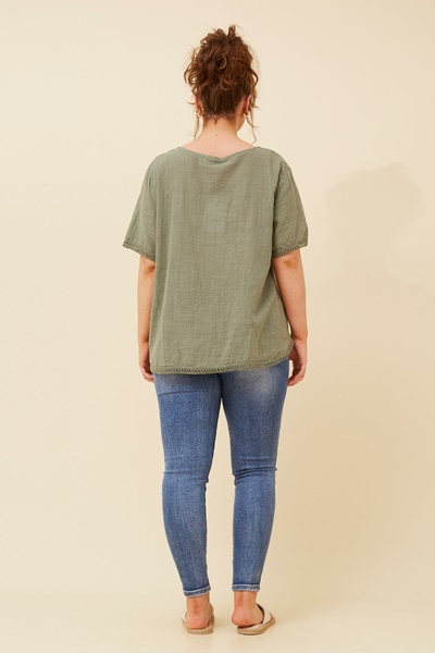 XANDER LACE TRIM TOP