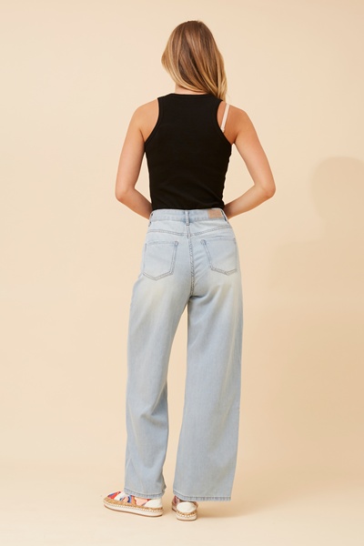 YADIRA WIDE LEG DENIM PANTS