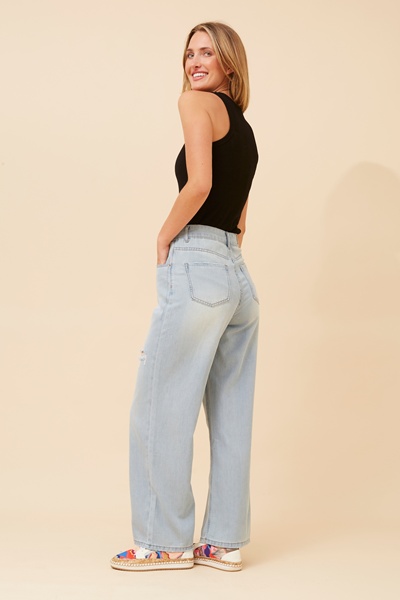 YADIRA WIDE LEG DENIM PANTS