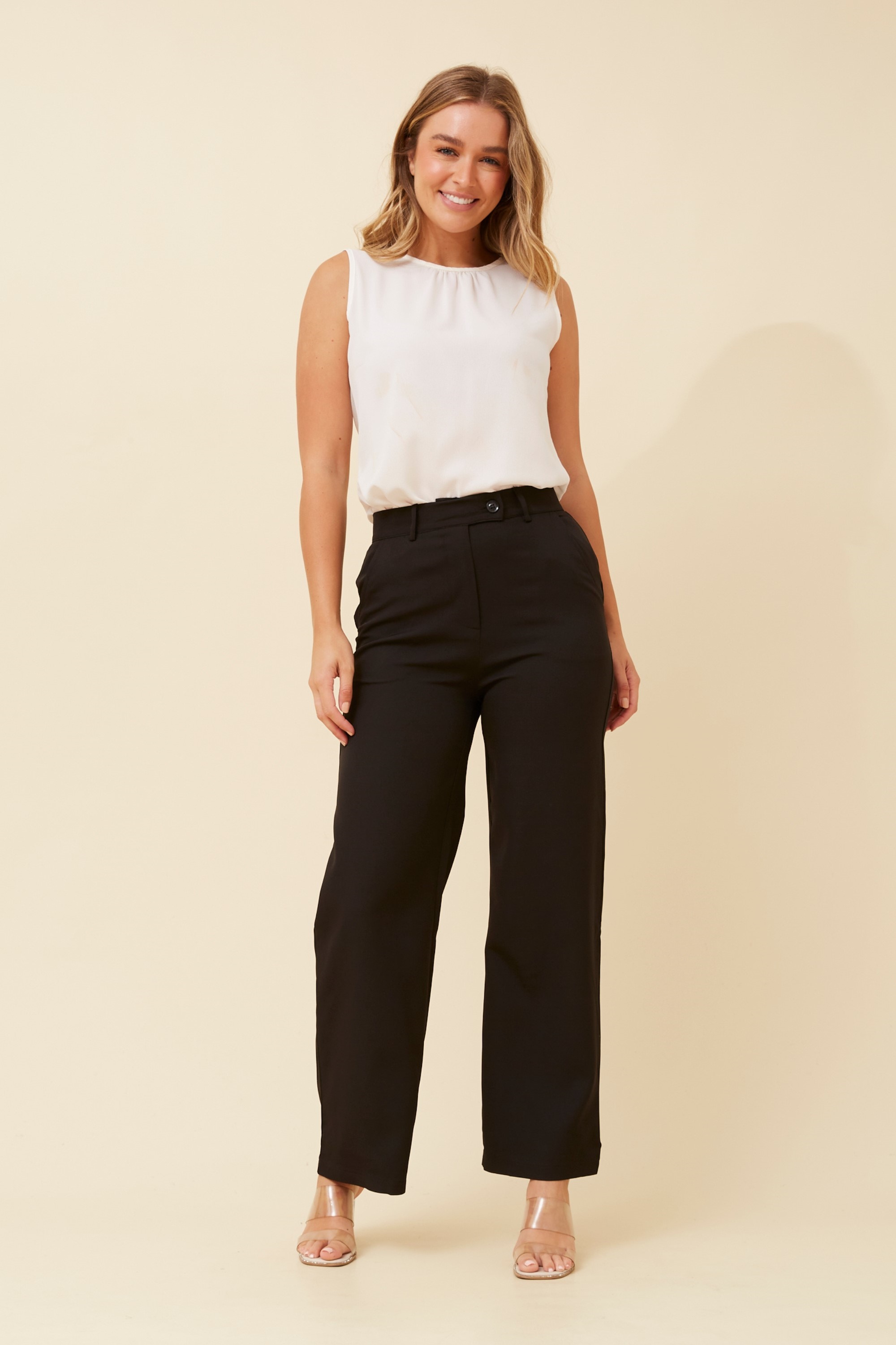 YALENA SOLID WIDE LEG PANTS