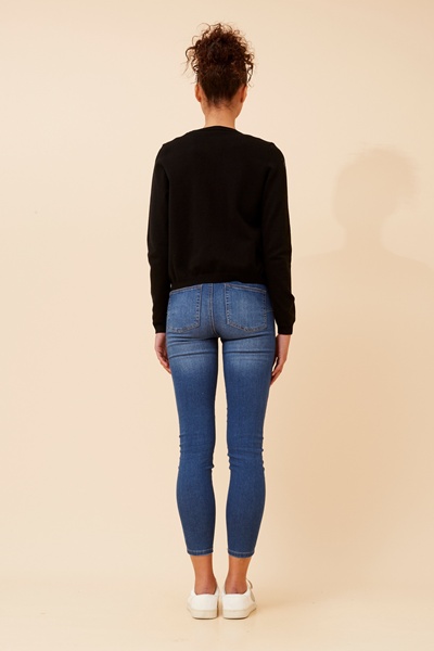 YALINA SOLID KNIT CARDIGAN