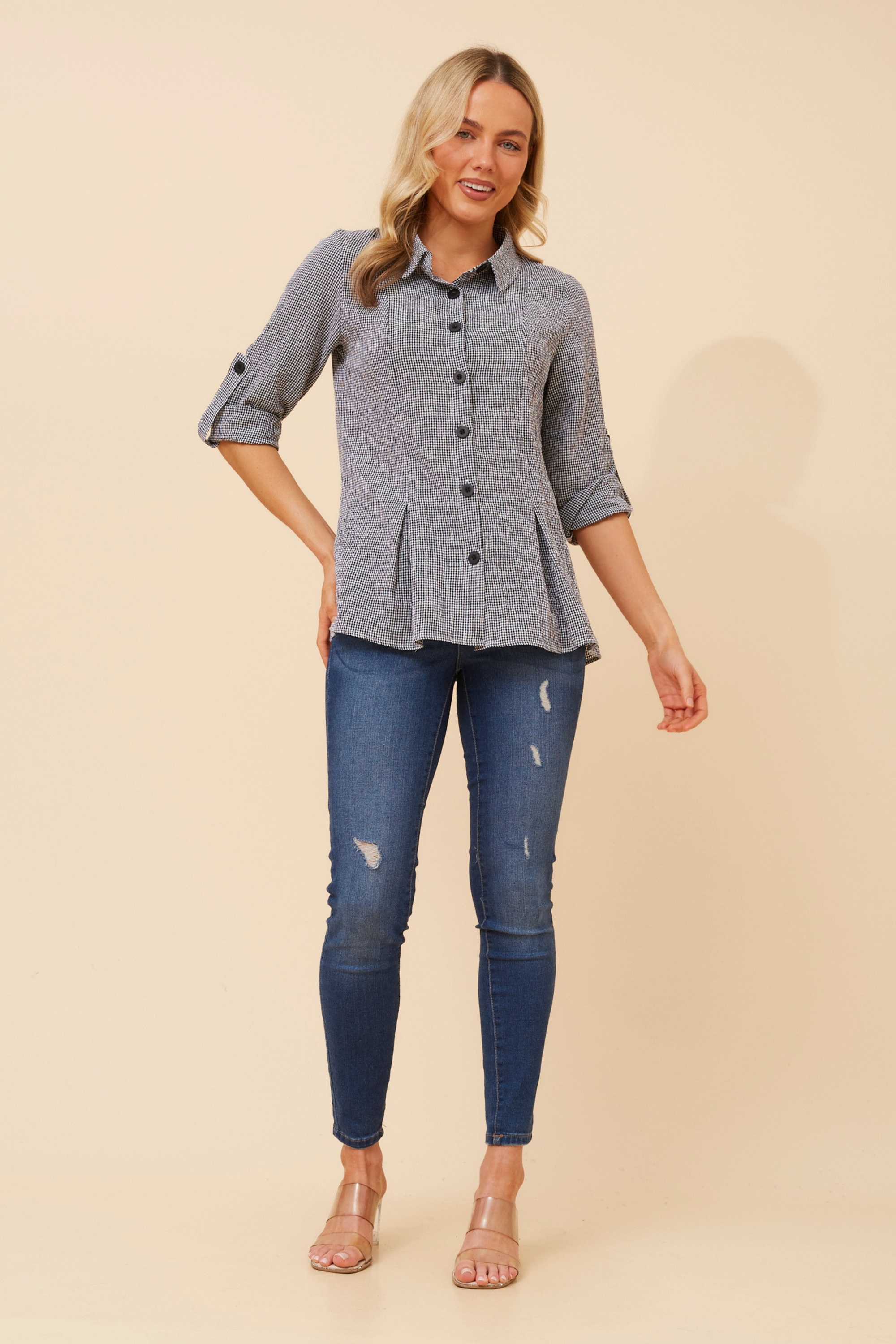 YANCIE GINGHAM PRINT SHIRT
