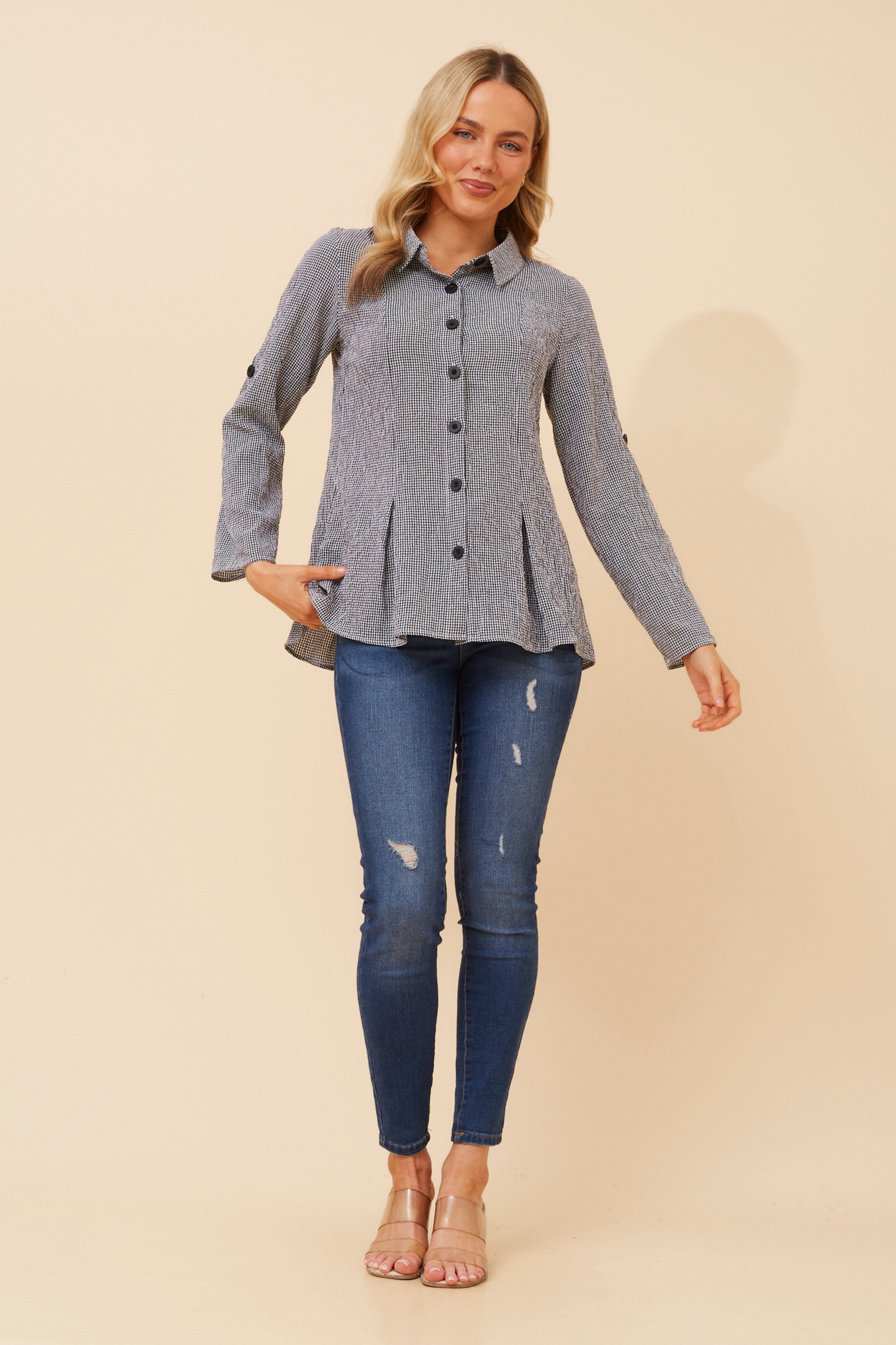 YANCIE GINGHAM PRINT SHIRT