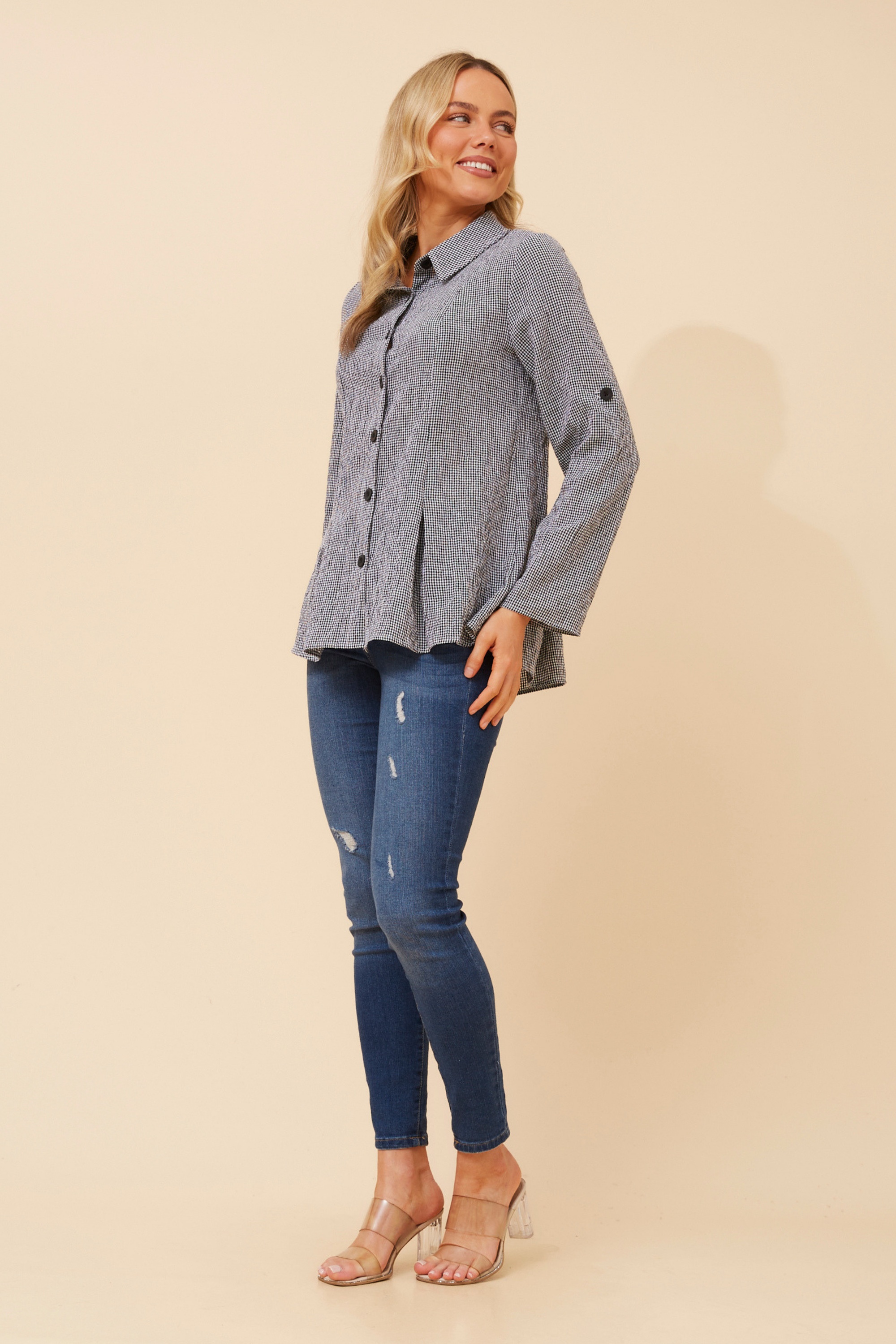 YANCIE GINGHAM PRINT SHIRT