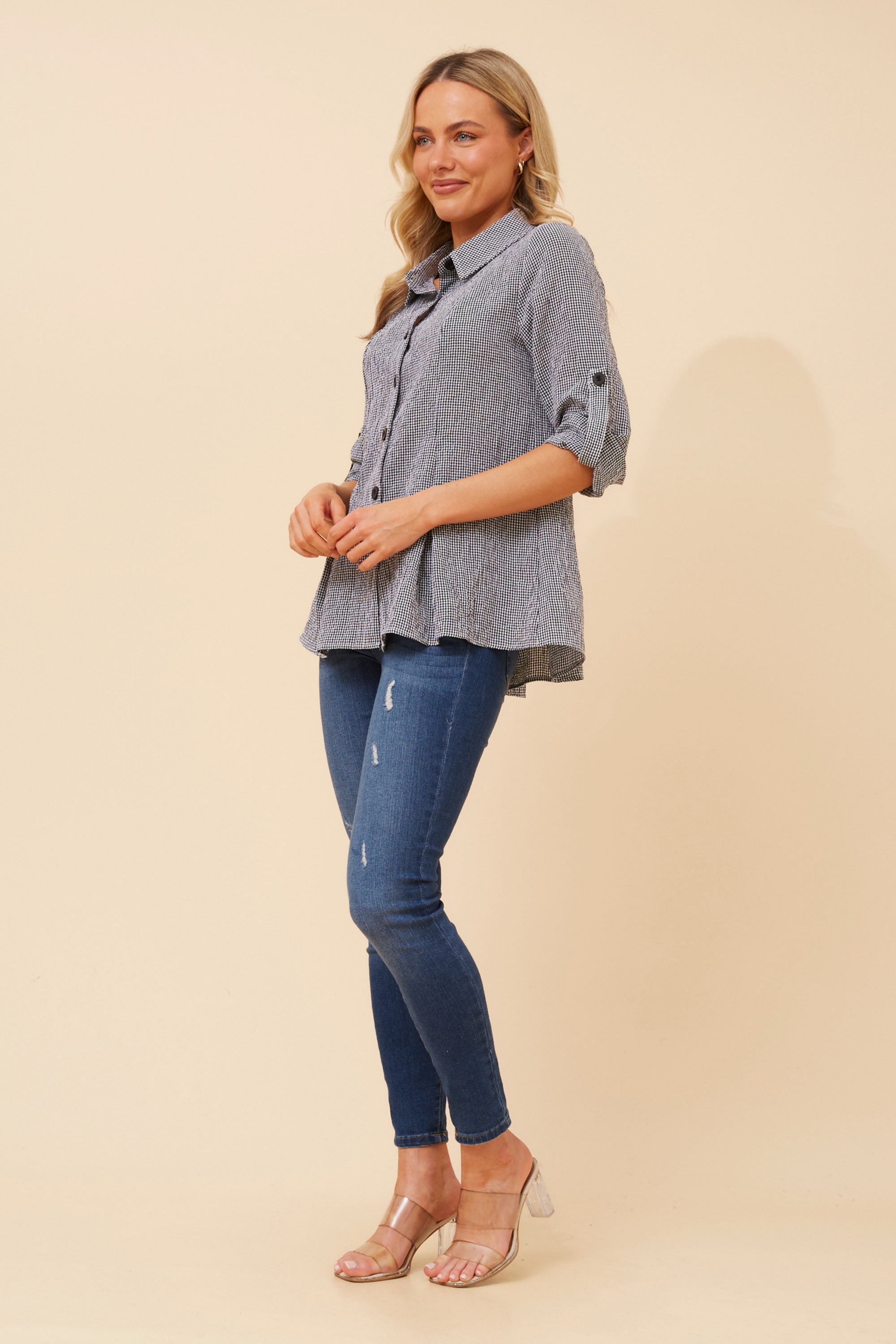 YANCIE GINGHAM PRINT SHIRT