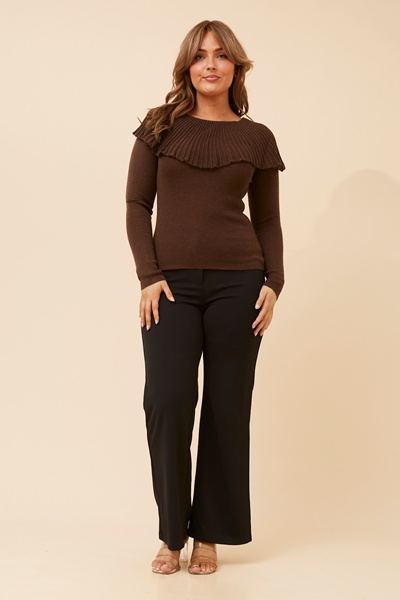 YANIRA OFF-SHOULDER KNIT PULLOVER