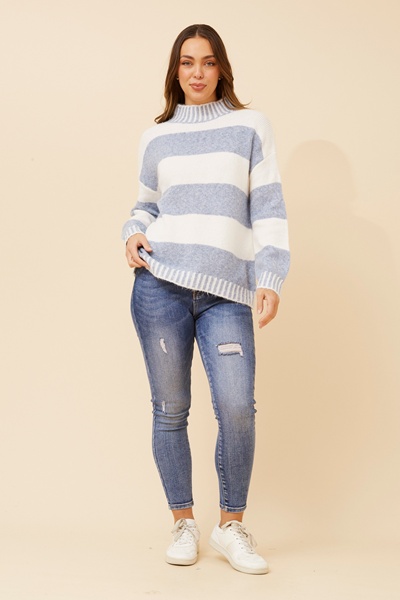YARELI STRIPE PATTERN SWEATER