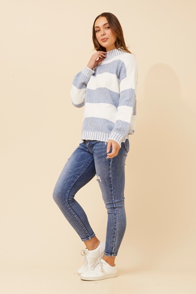 YARELI STRIPE PATTERN SWEATER