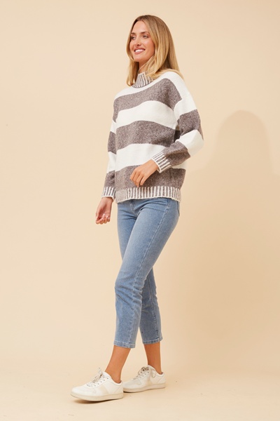 YARELI STRIPE PATTERN SWEATER