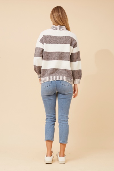 YARELI STRIPE PATTERN SWEATER