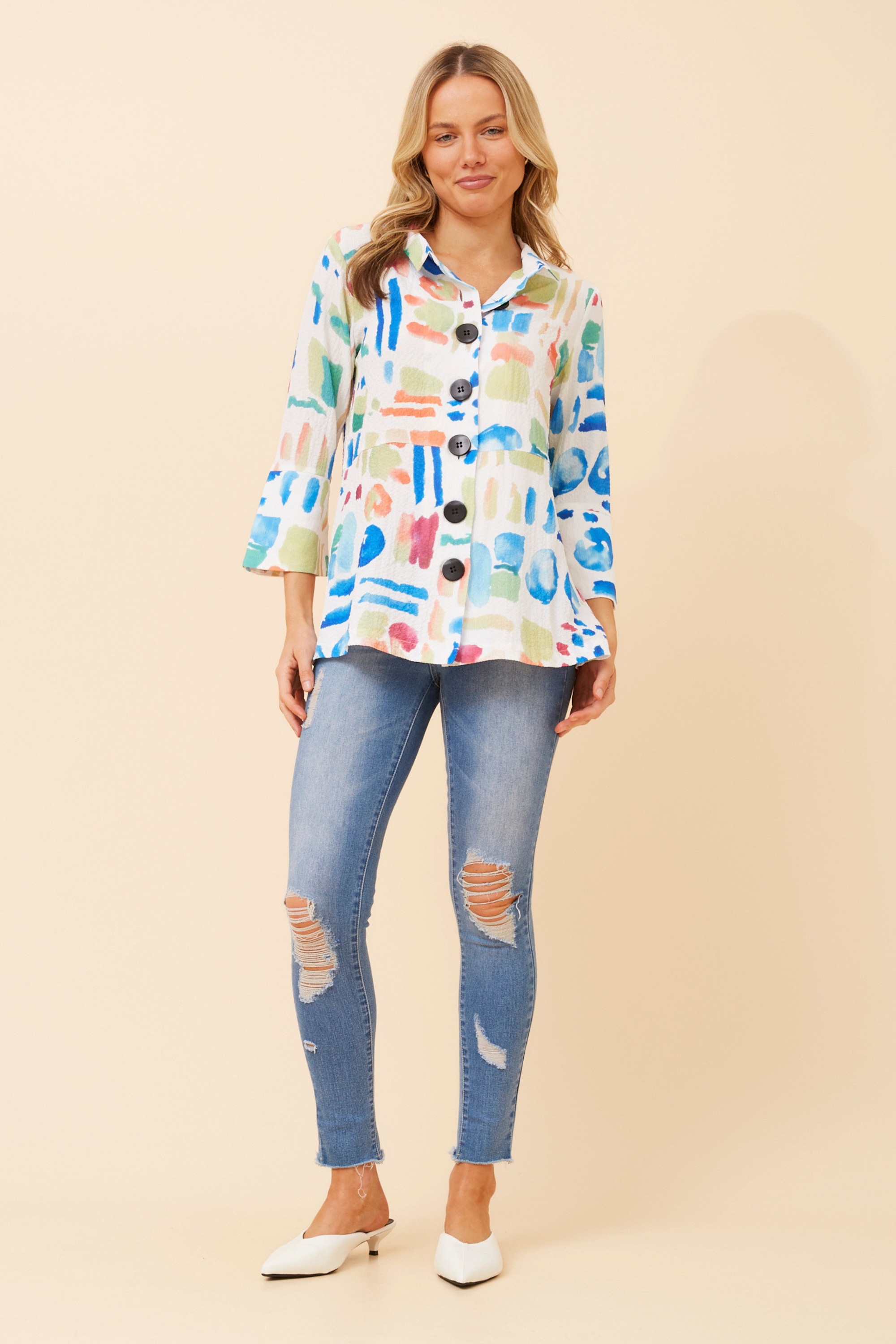 YASIRA ABSTRACT PRINT JACKET