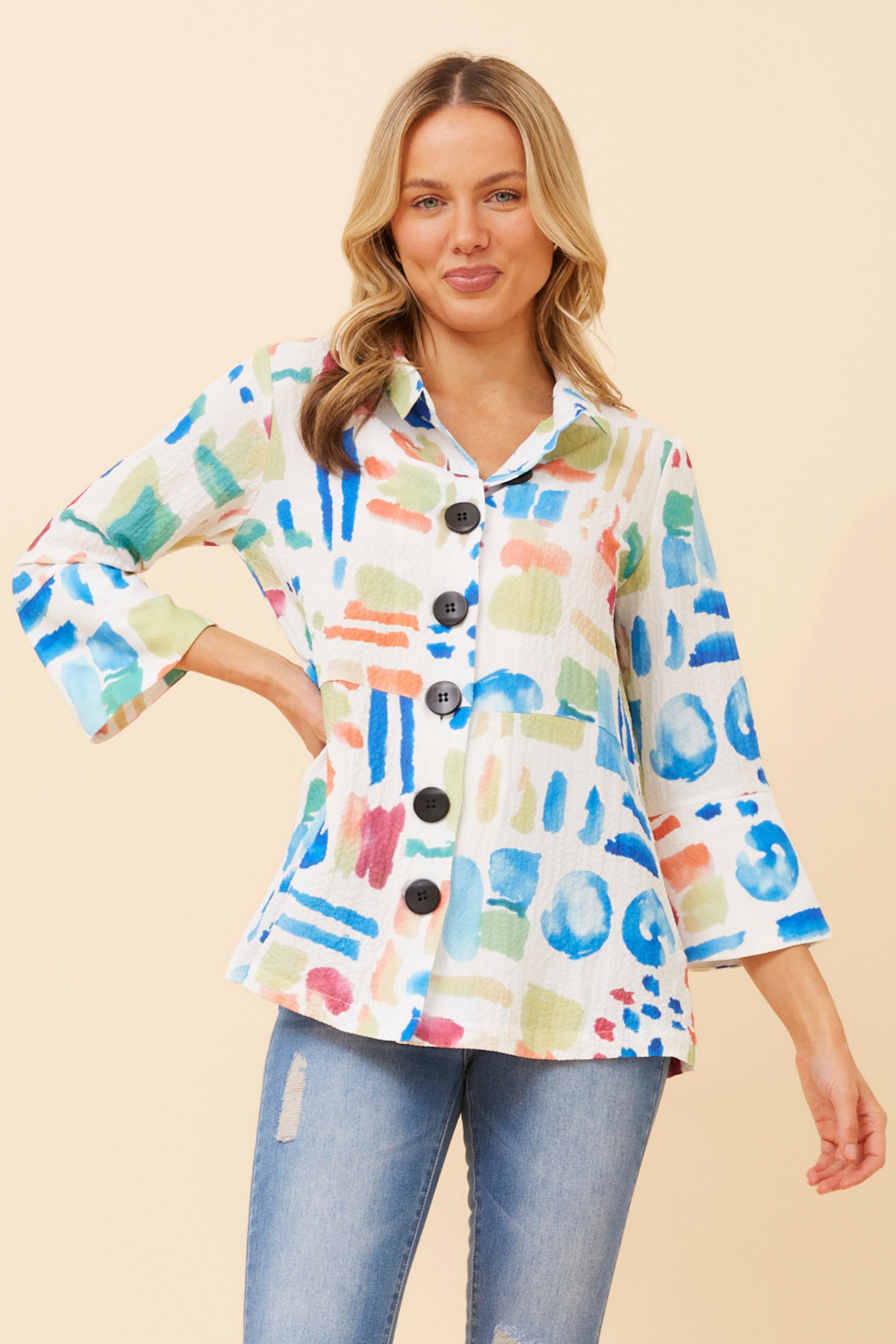 YASIRA ABSTRACT PRINT JACKET