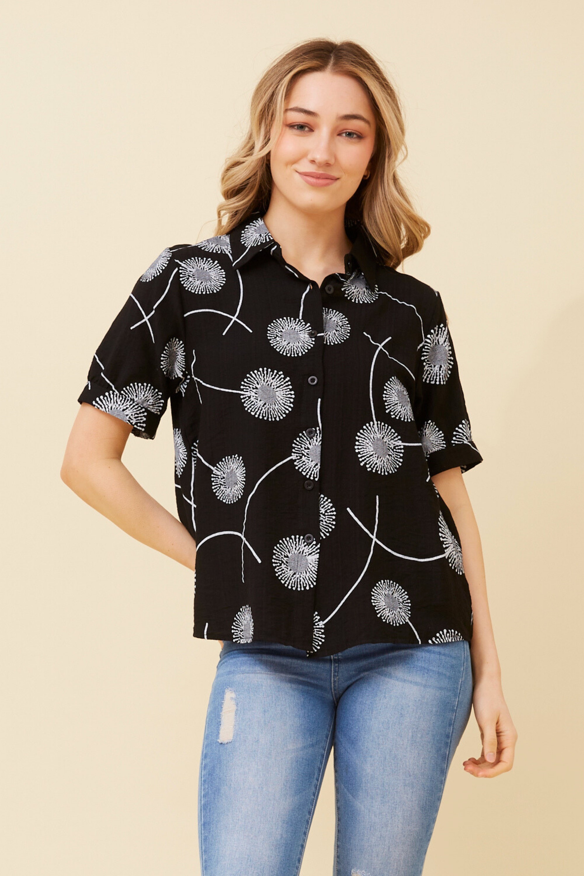 YELINA ABSTRACT PRINT SHIRT