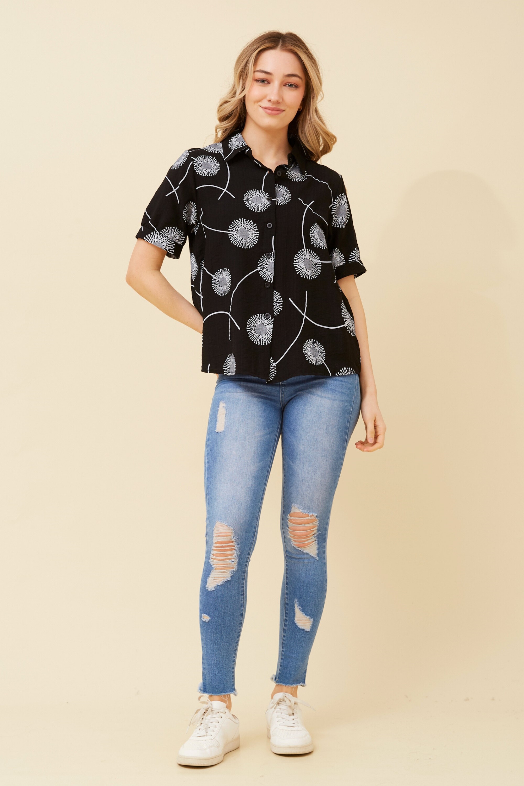 YELINA ABSTRACT PRINT SHIRT