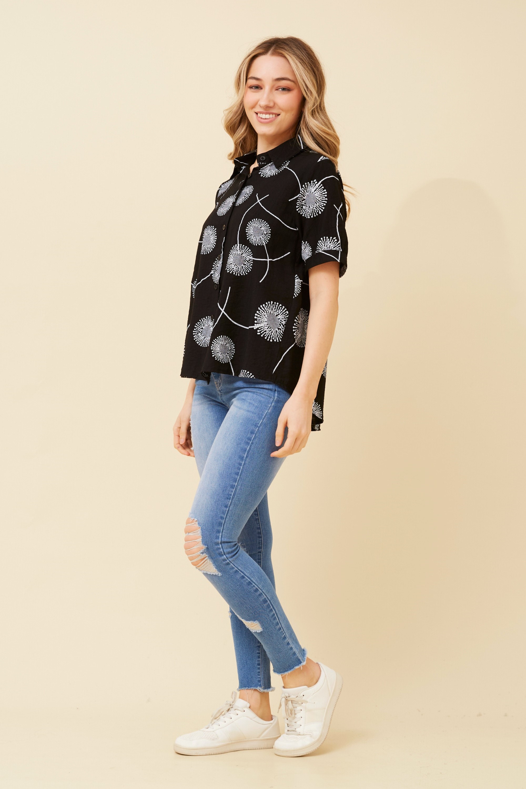 YELINA ABSTRACT PRINT SHIRT