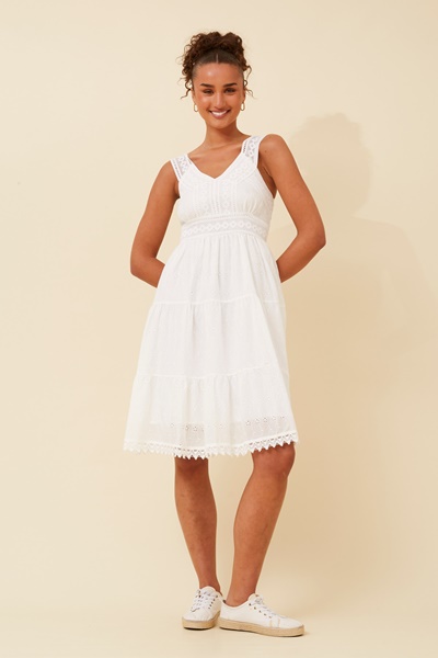 YENNY BRODERIE ANGLAISE DRESS