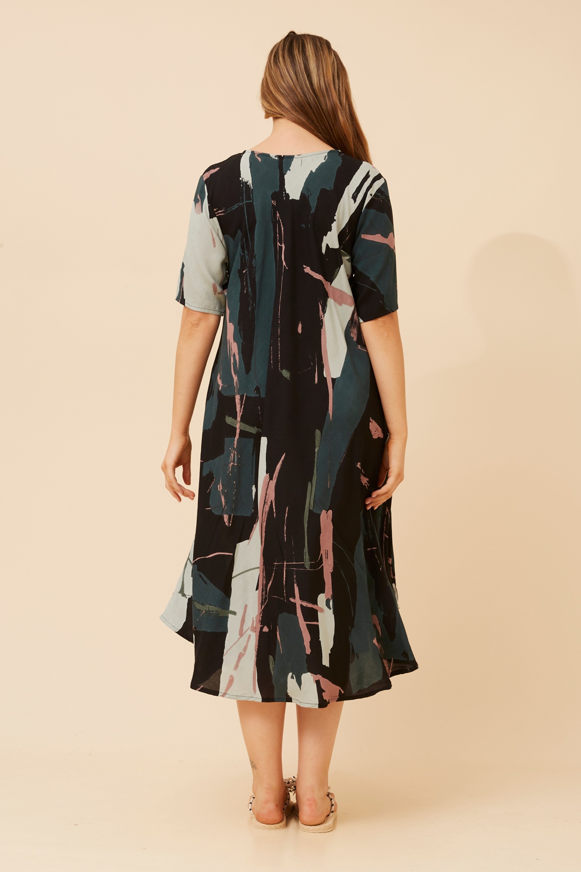 YESSICA ABSTRACT PRINT DRESS