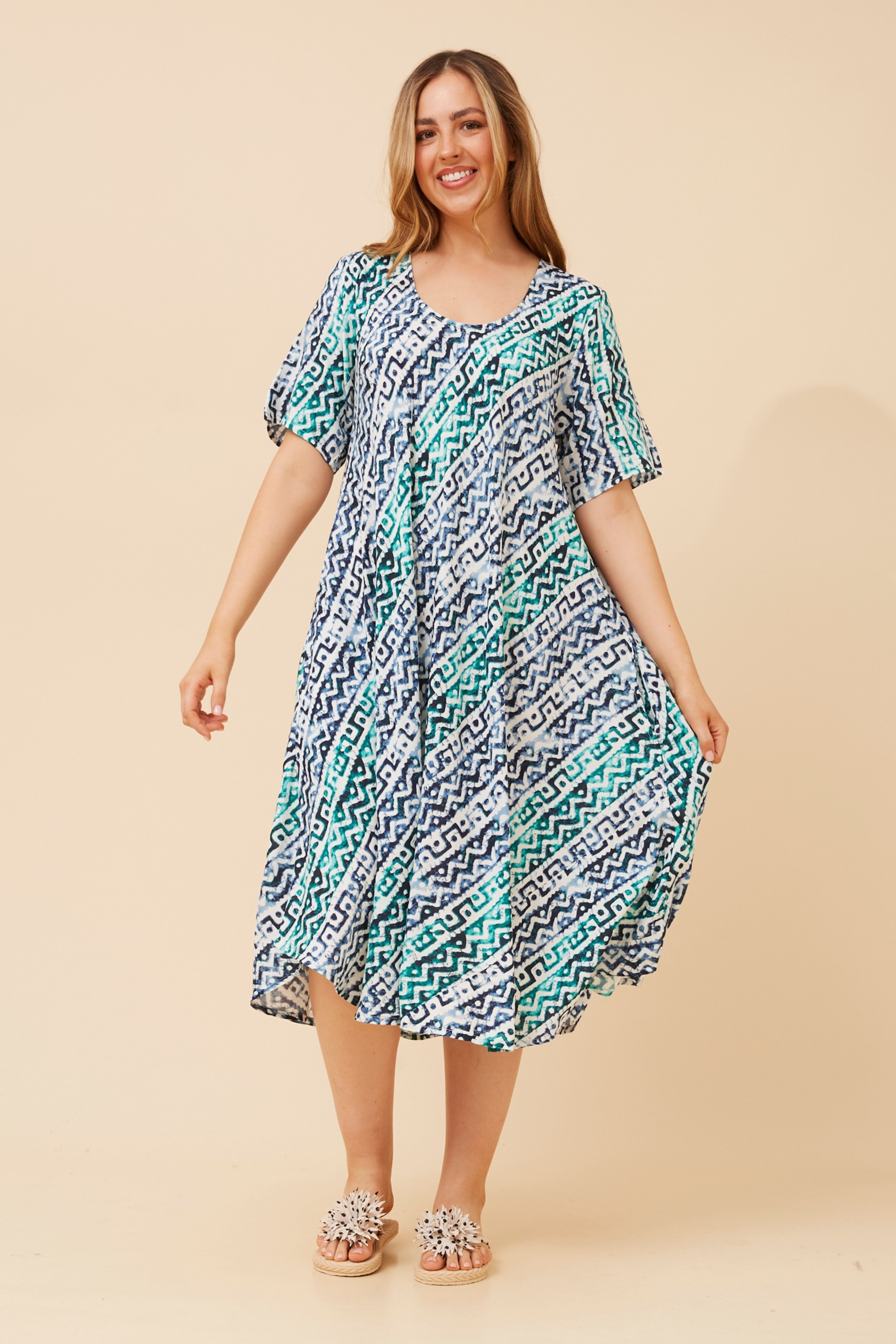 YESSICA ABSTRACT PRINT DRESS