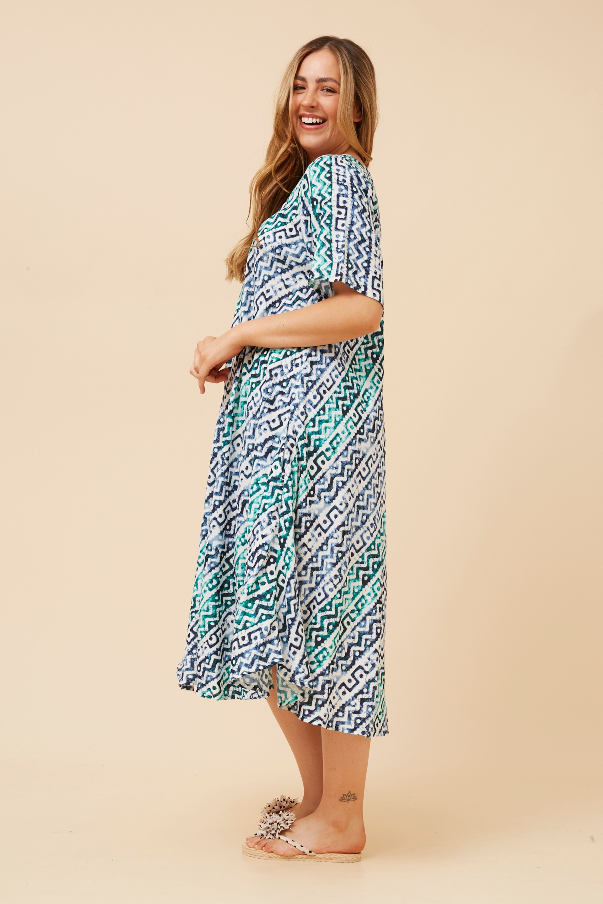 YESSICA ABSTRACT PRINT DRESS
