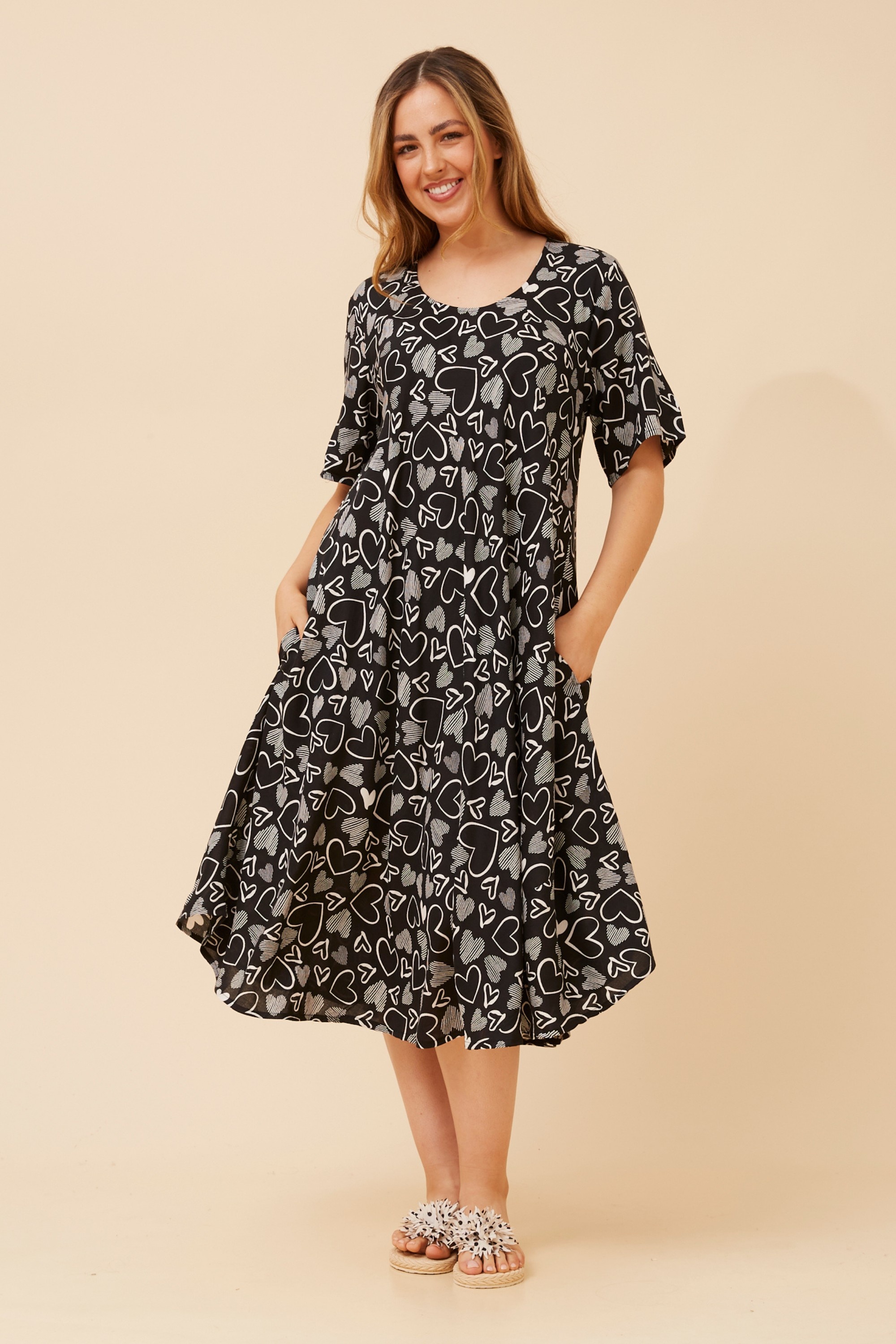 YESSICA HEART PRINT DRESS