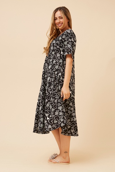 YESSICA HEART PRINT DRESS