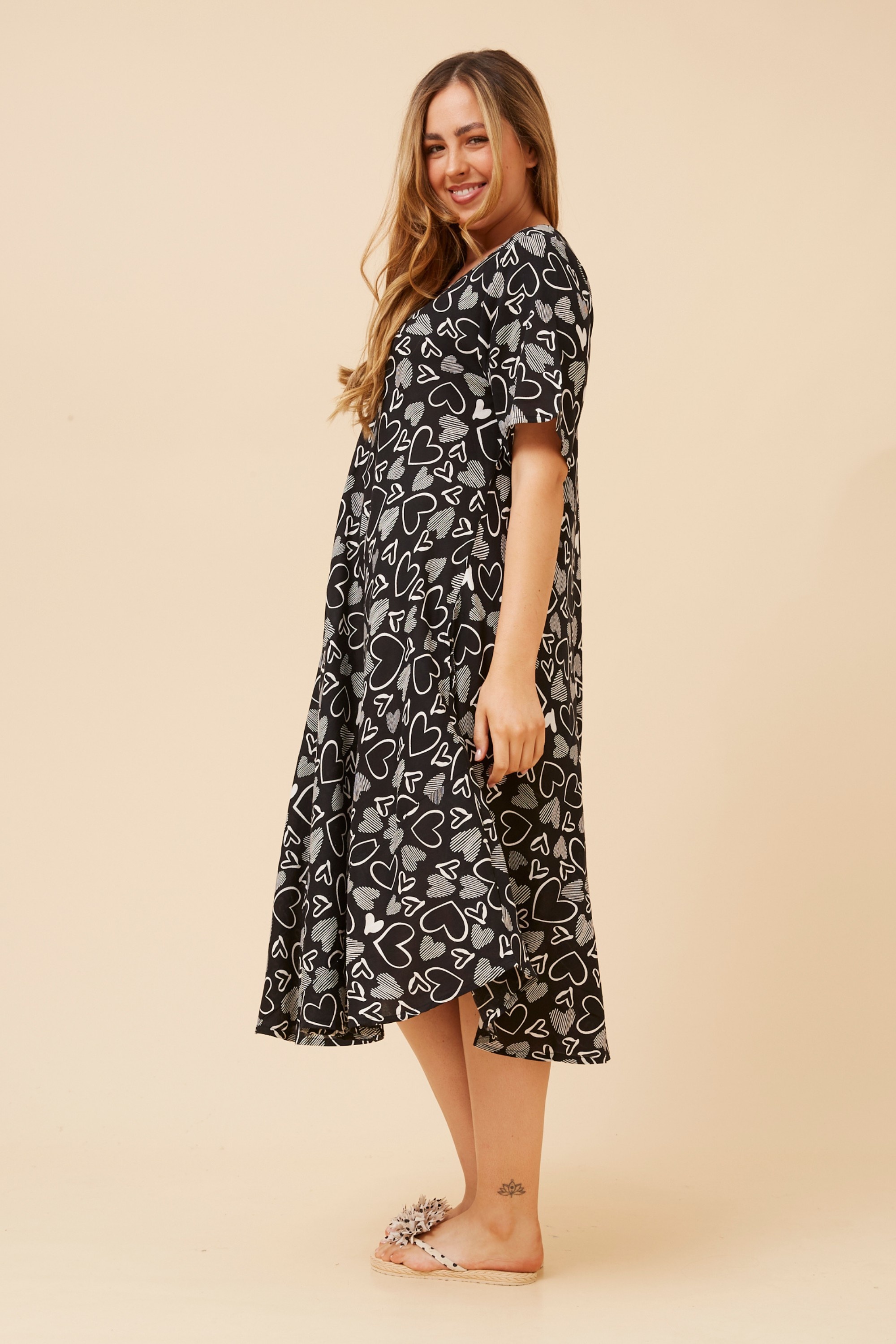 YESSICA HEART PRINT DRESS