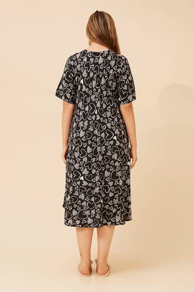 YESSICA HEART PRINT DRESS