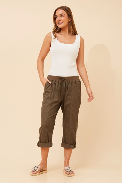 YOLLIE SOLID CROP PANTS