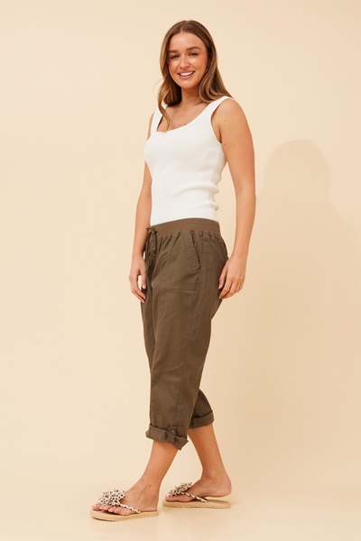 YOLLIE SOLID CROP PANTS