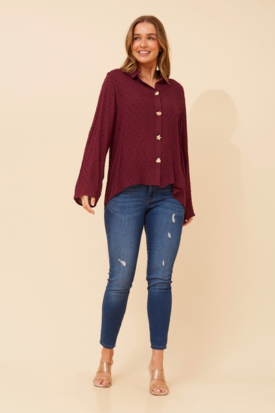 YONITA DOBBY PATTERN SHIRT