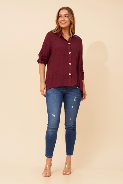 YONITA DOBBY PATTERN SHIRT