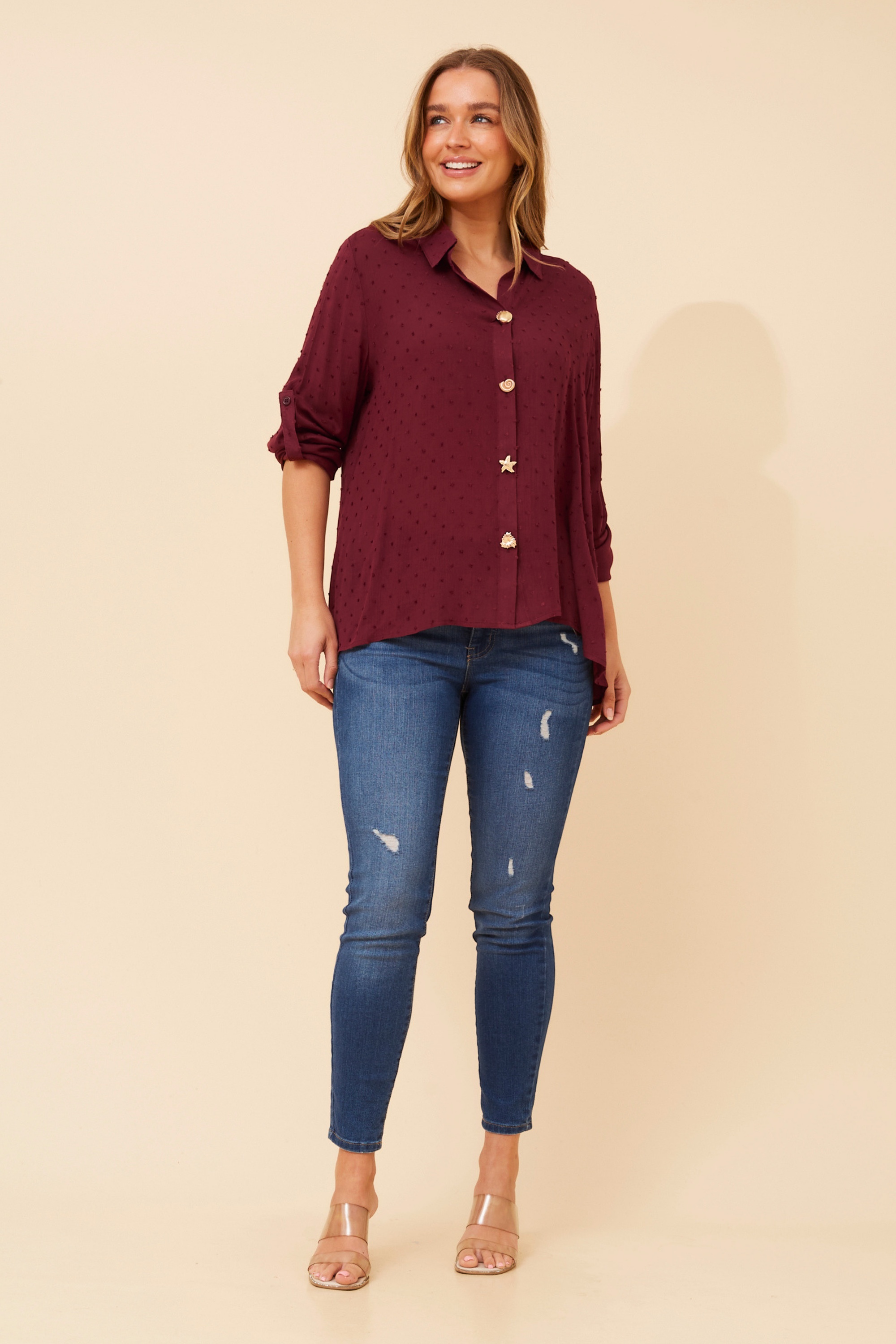 YONITA DOBBY PATTERN SHIRT
