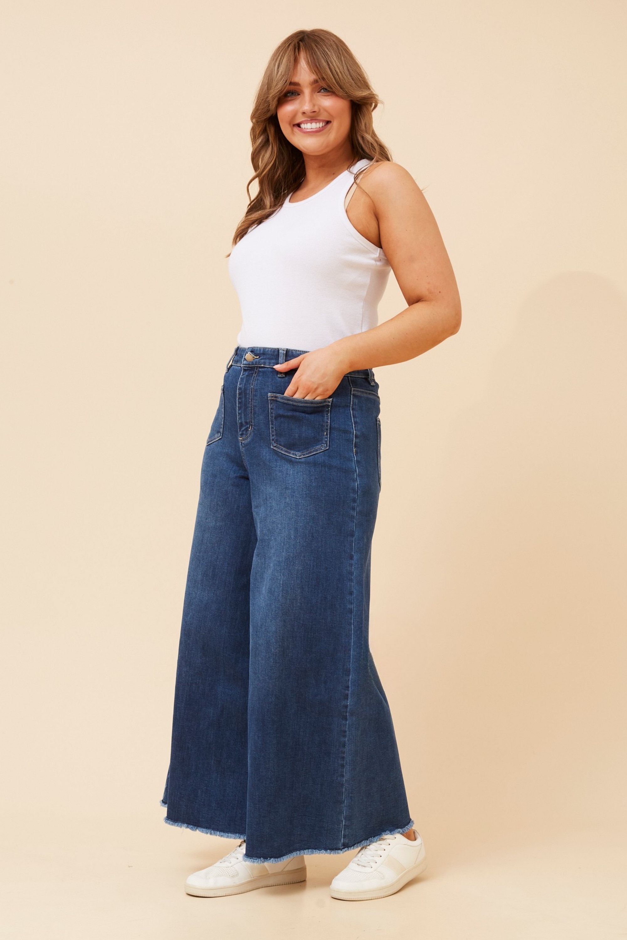 YOSEF DENIM WIDE LEG PANTS