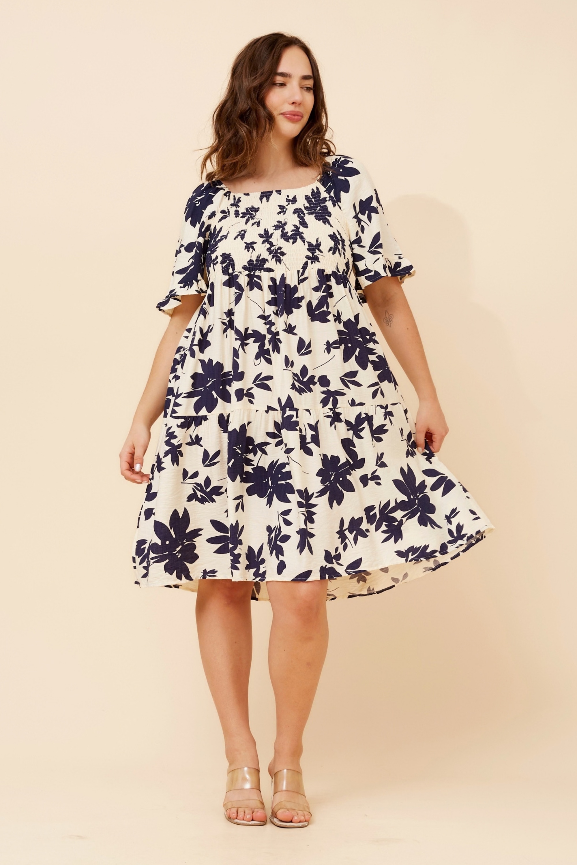 YSRA FLORAL SHORT DRESS
