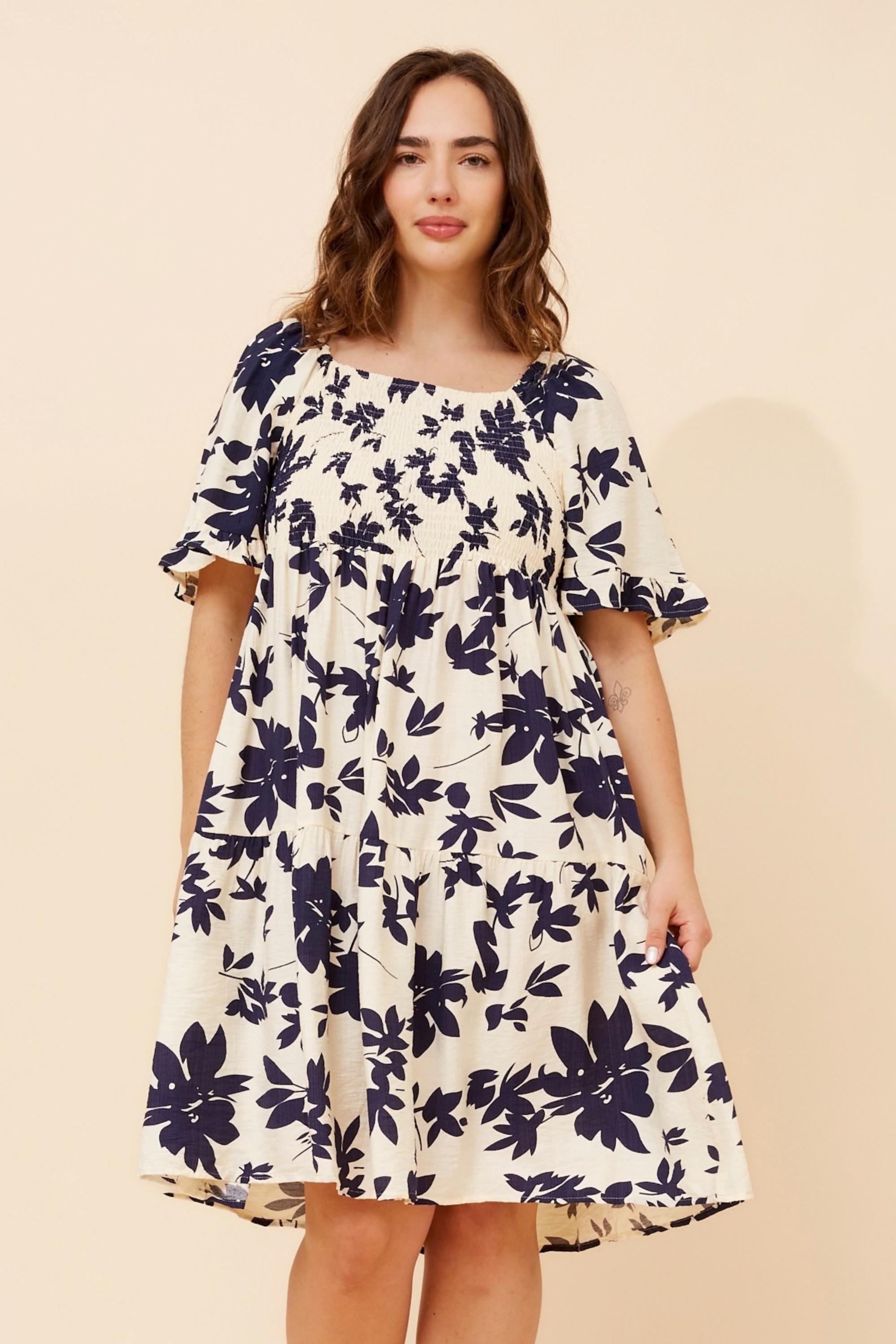 YSRA FLORAL SHORT DRESS