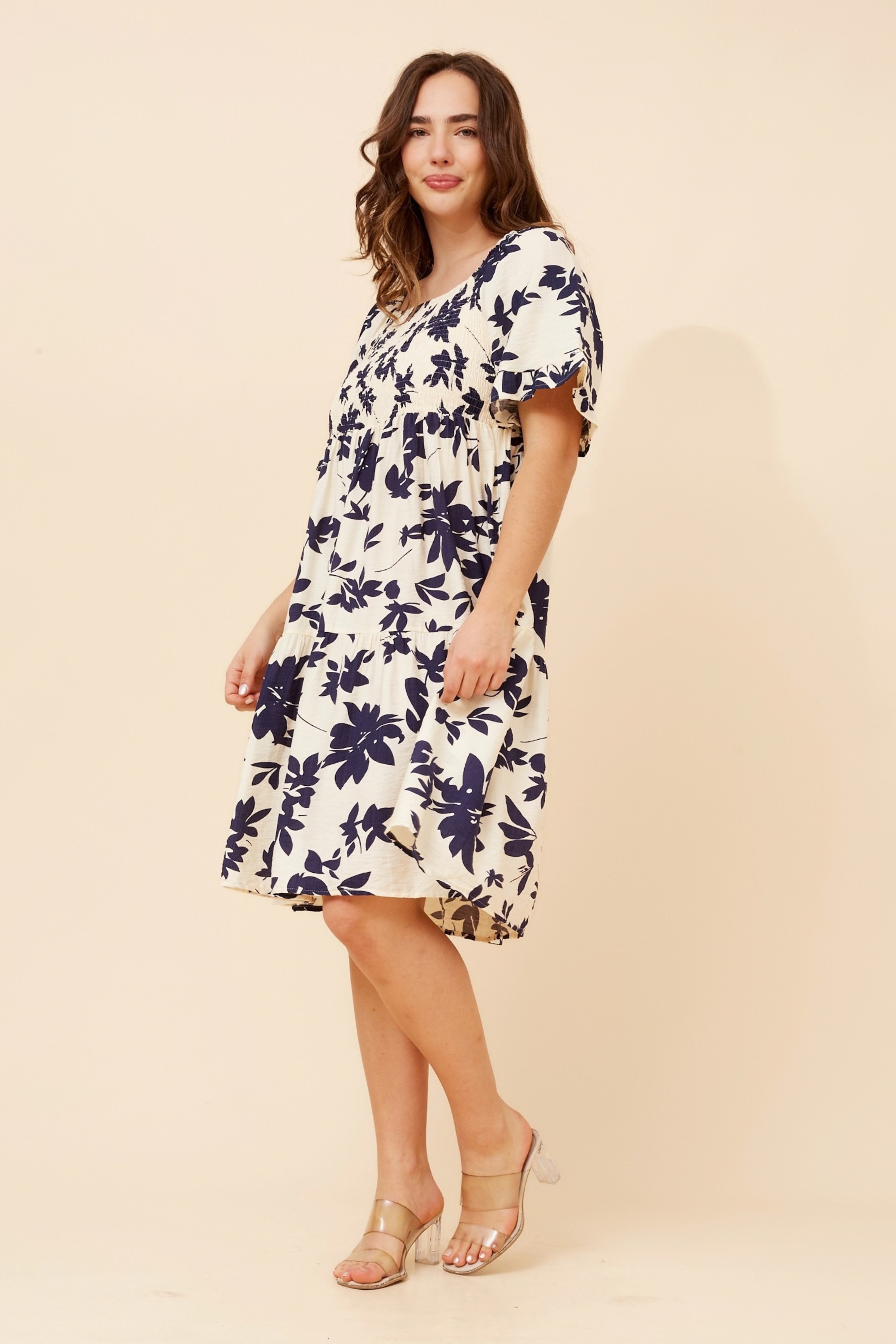 YSRA FLORAL SHORT DRESS